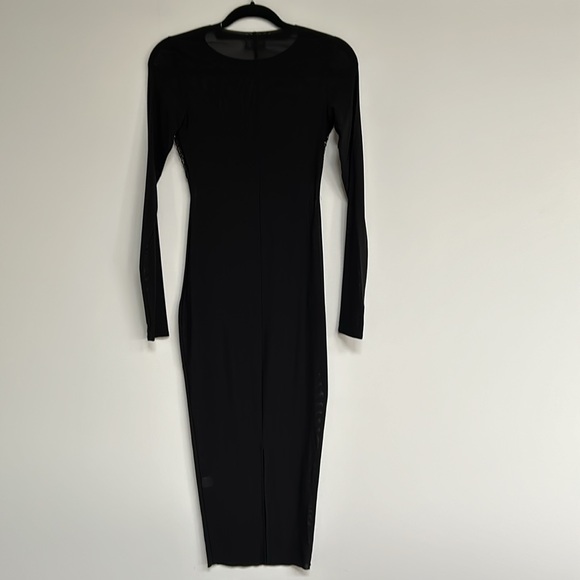 SLA The Label midi dress | black mesh with faux diamonds - Picture 12 of 17